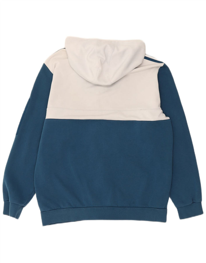 Adidas - Sudadera con capucha y cremallera para hombre, poliéster, color azul, grande
