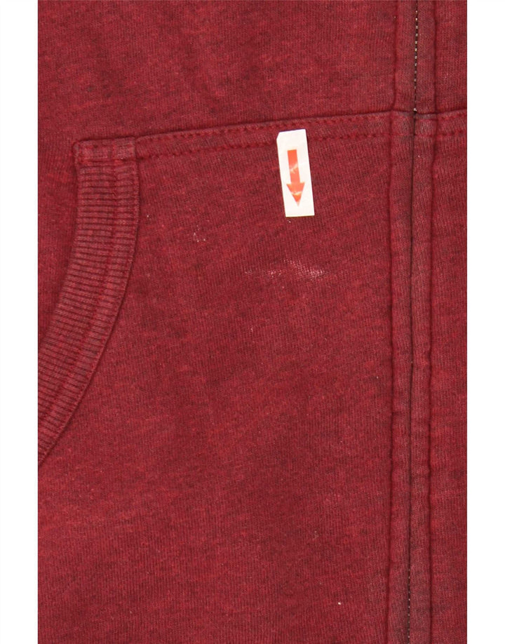 Vans Hombre Sudadera con capucha y cremallera gráfica de algodón burdeos medio