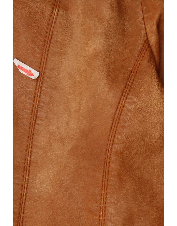 Bonita chaqueta de cuero para mujer IT 40 Small Brown