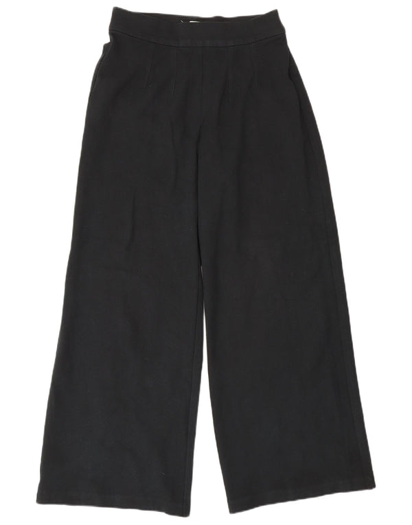 Marks & Spencer Pantalones casuales de pierna ancha para mujer UK 8 Small W27 L26 Negro