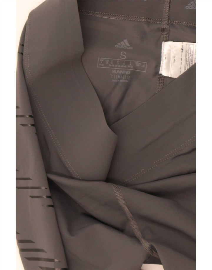 Adidas Leggings Climalite para mujer UK 8/10 Small Gris Rayas Poliamida