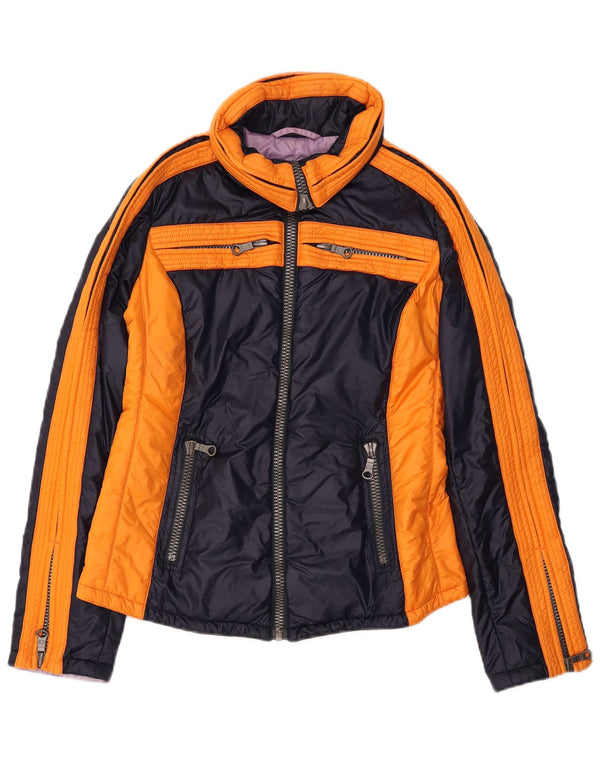 Belfe Chaqueta acolchada para mujer UK 10 Small Azul marino Colorblock