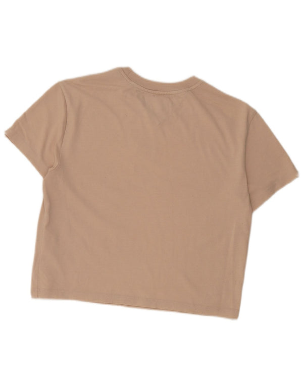 Tommy Hilfiger Camiseta corta para mujer UK 6 XS Algodón beige