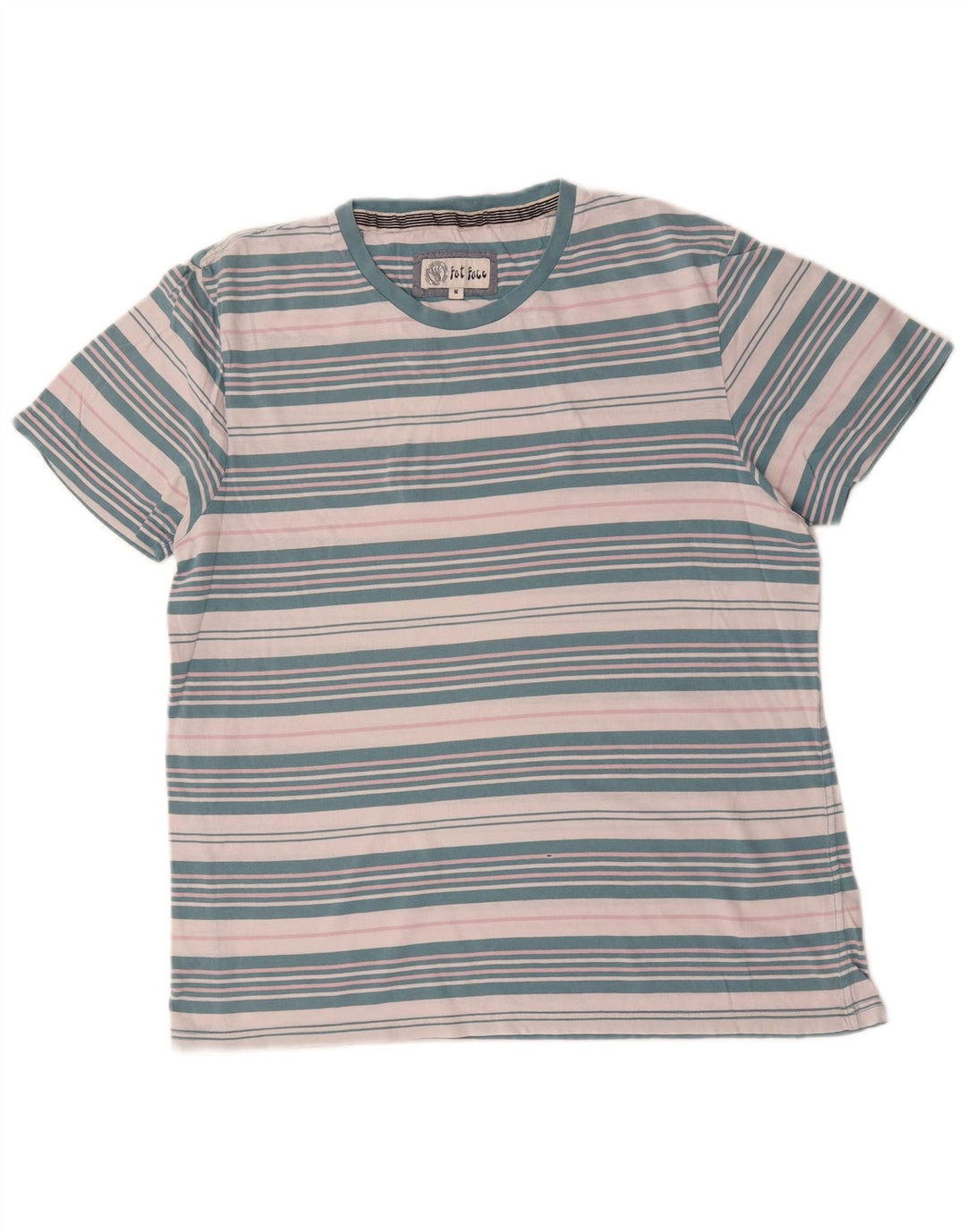 Camiseta para hombre Fat Face Top de algodón a rayas azul medio