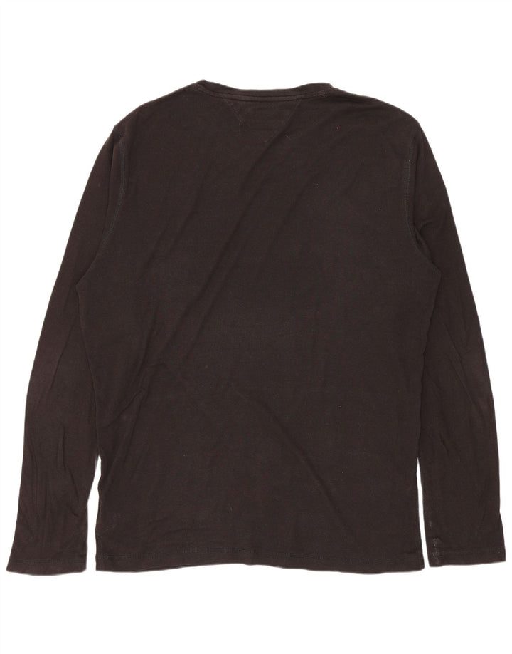 TOMMY HILFIGER Camiseta de manga larga para hombre 2XL Algodón negro