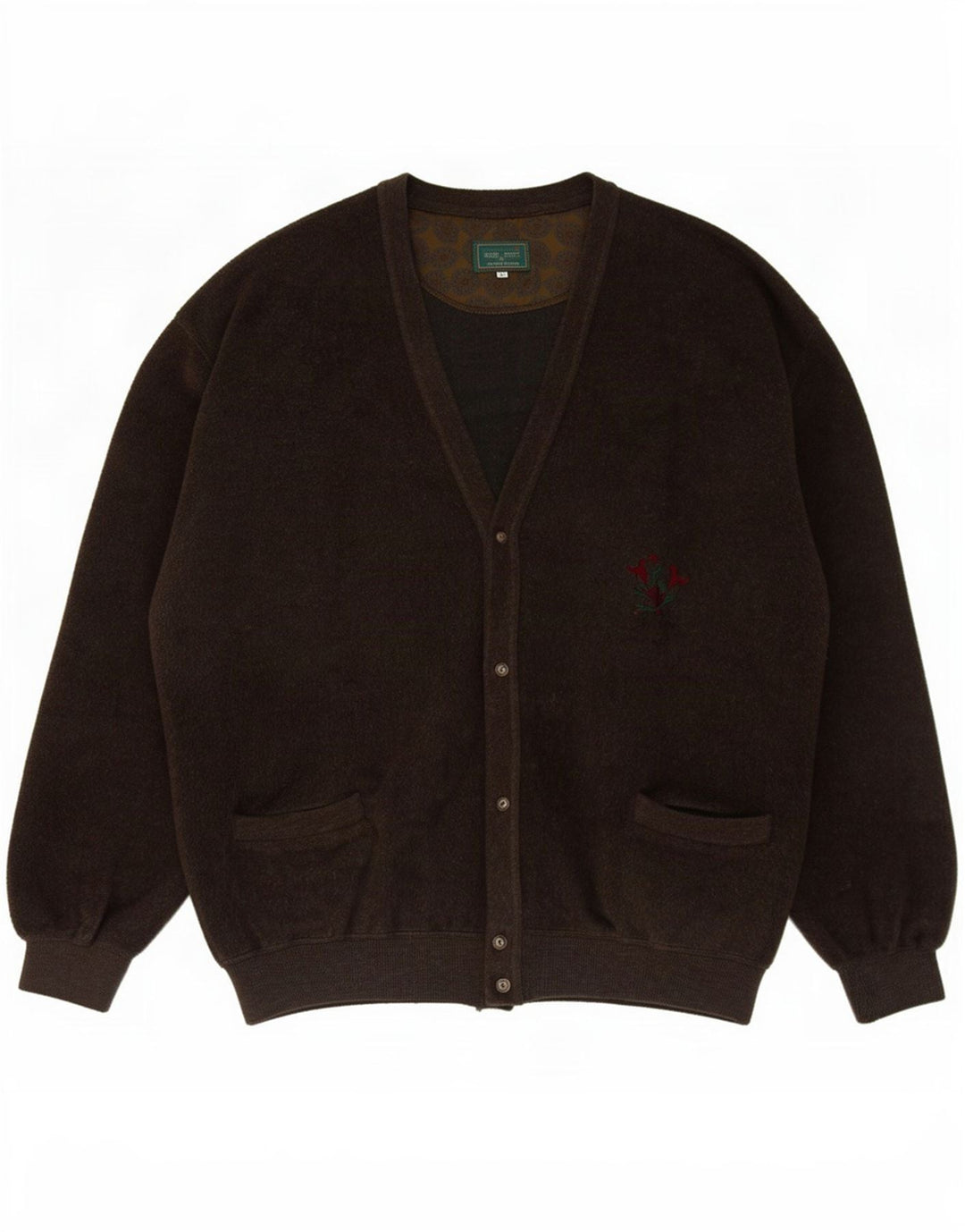 Webb&Scott Cárdigan para hombre XL Lana virgen marrón