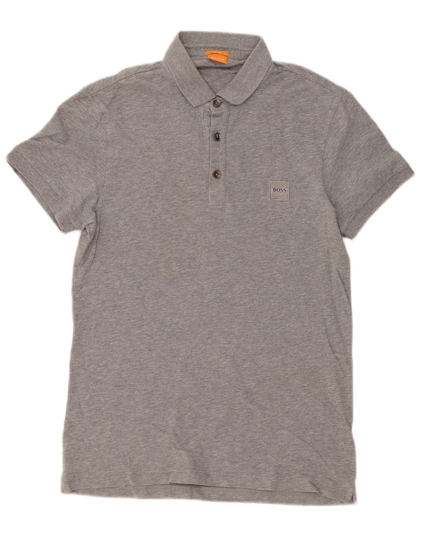 Hugo Boss Hombre Polo Slim Fit Algodón Gris Pequeño