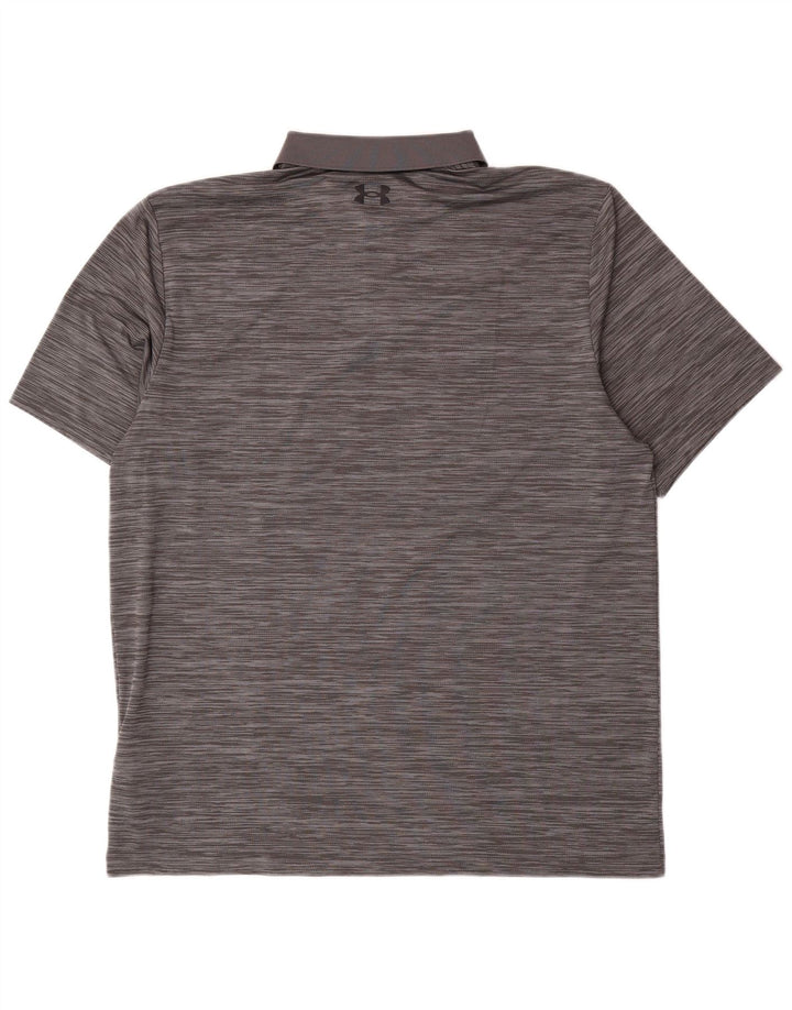 Under Armour Polo para hombre de poliéster a rayas grises grandes