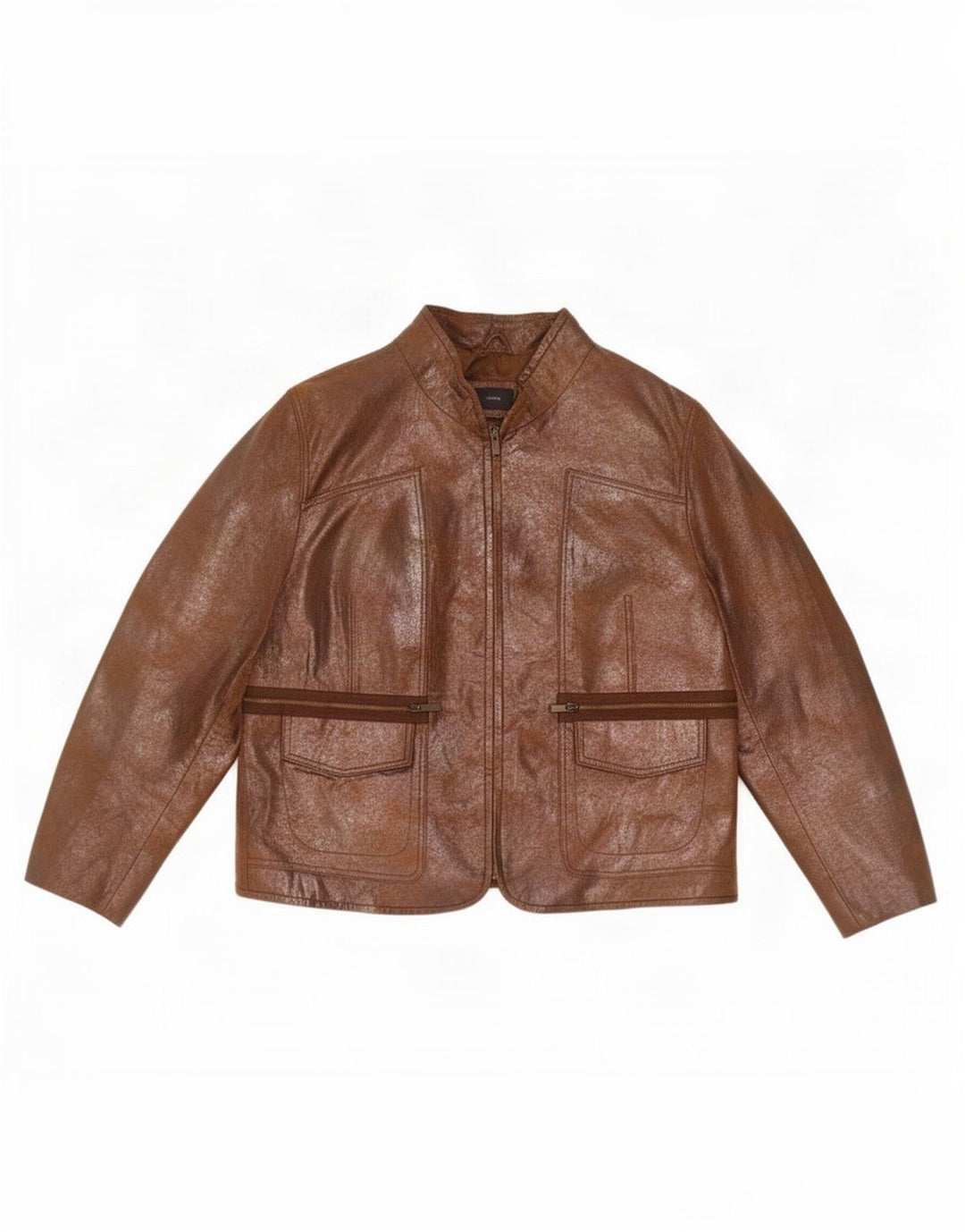 BVS Chaqueta de cuero para mujer EU 43 Grande Marrón