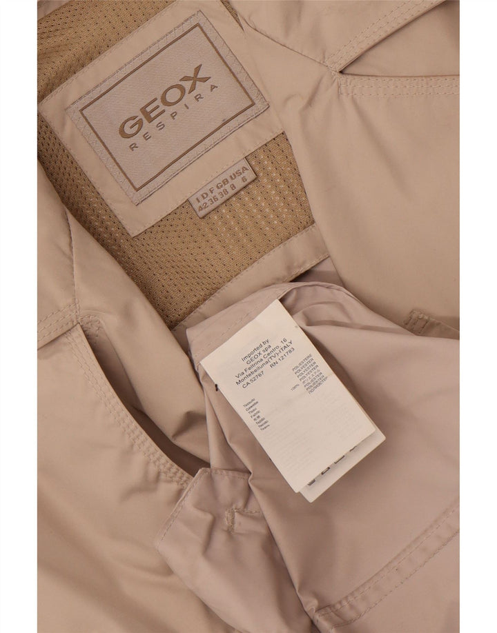 Gabardina Geox Respira de doble botonadura para mujer UK 8 Small Beige Poliéster