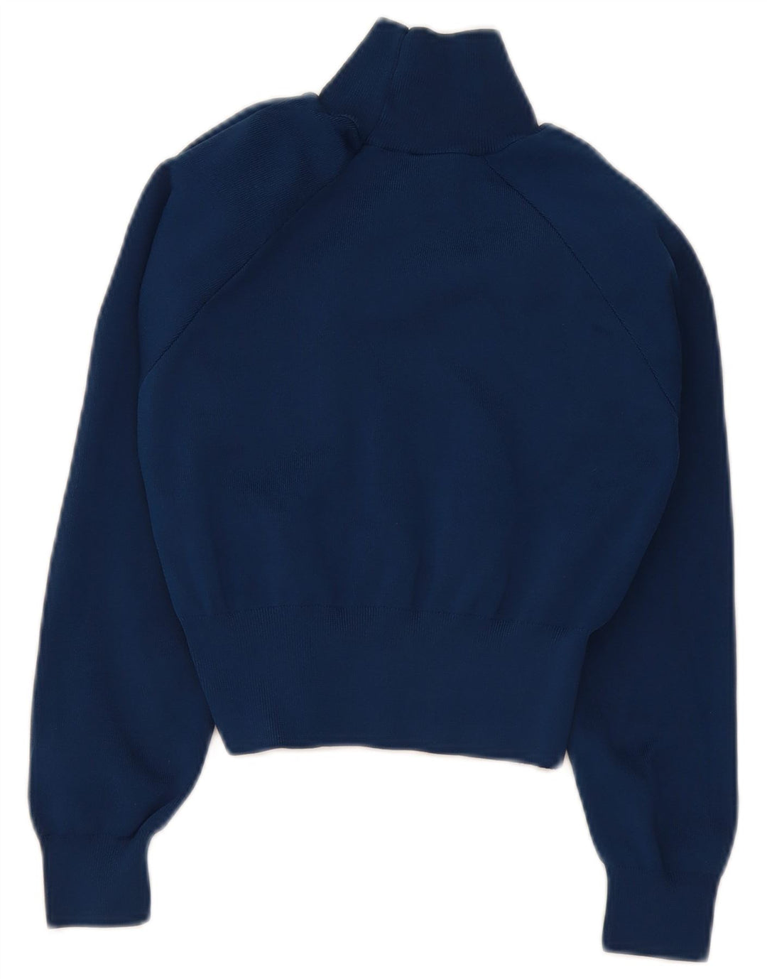 Zara Mujer Crop Turtle Neck Jumper Sweater UK 10 Small Azul Marino Poliéster