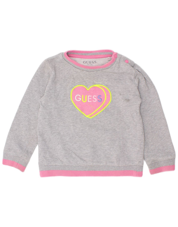 Guess Sudadera gráfica para bebés niñas 18-24 meses Gris Colorblock