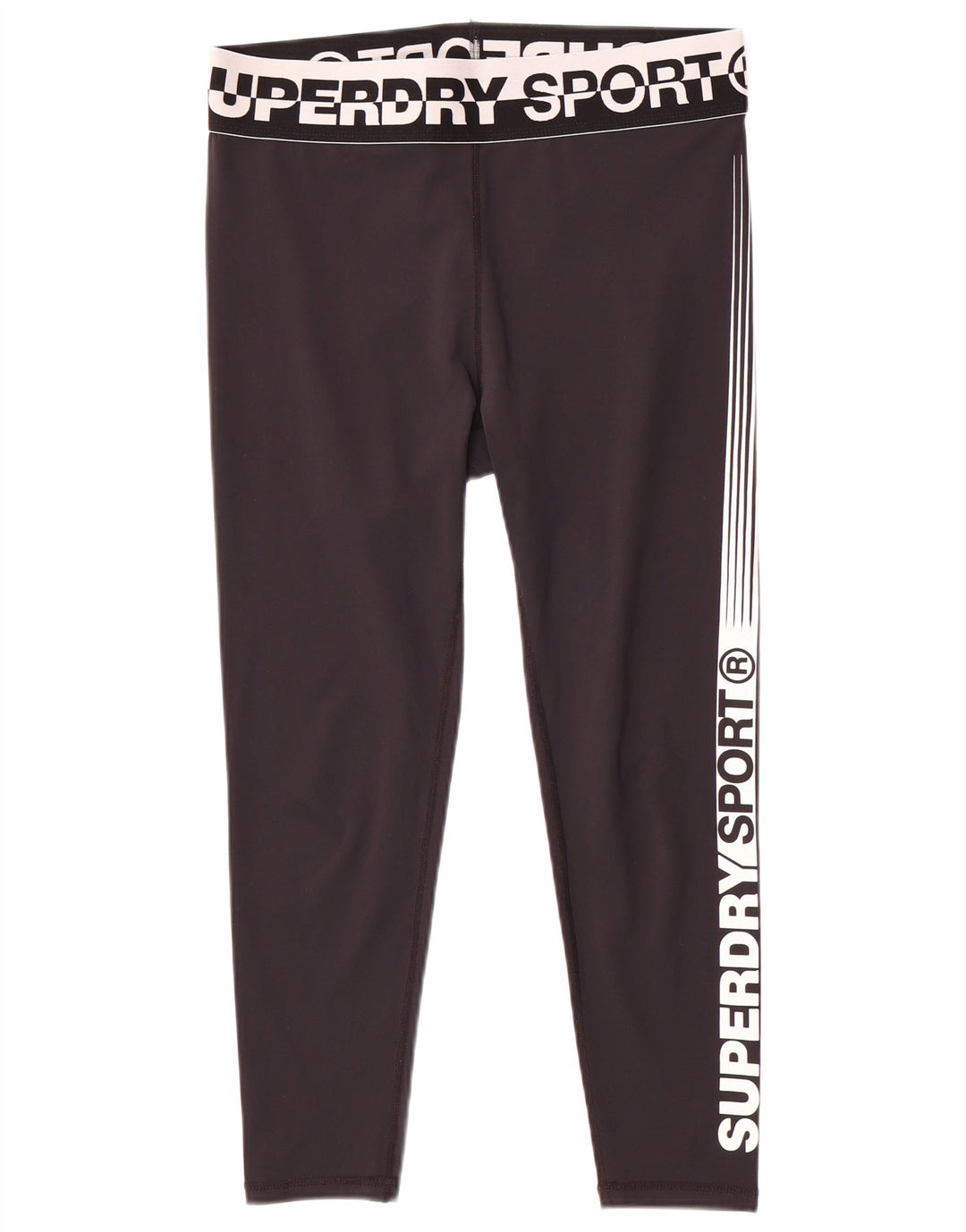 Superdry Leggings cortos con estampado gráfico para mujer, talla 46, color negro