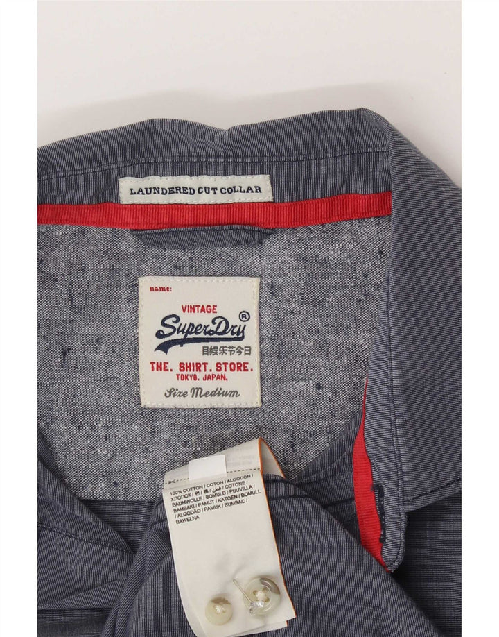 Camisa Superdry para hombre de algodón azul medio
