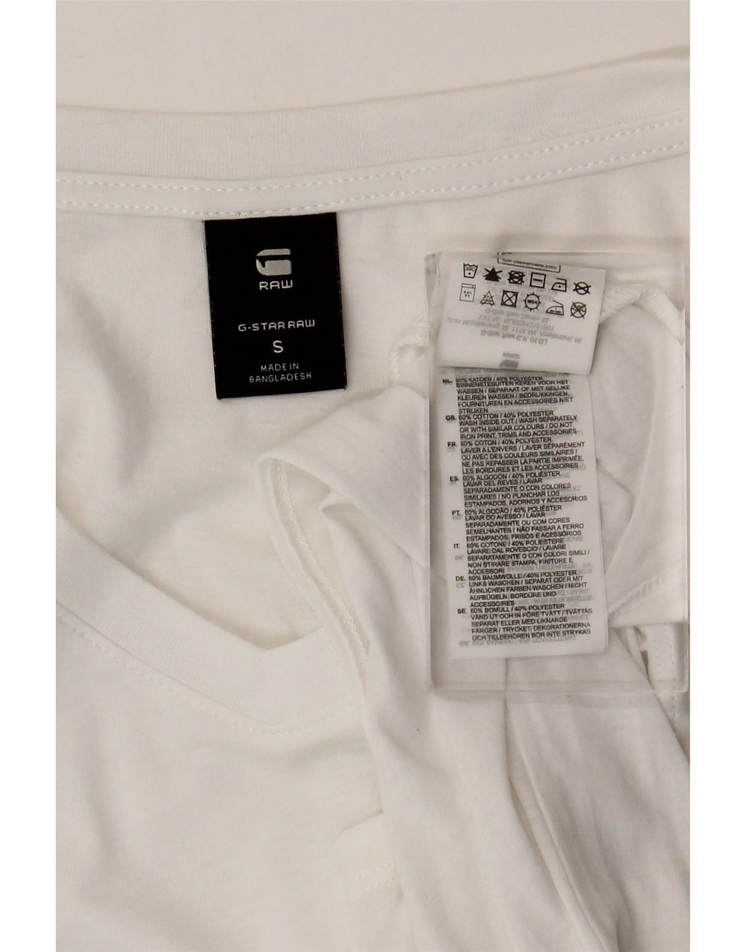 G-Star Mujer Top Manga Larga UK 40 Pequeño Algodón Blanco