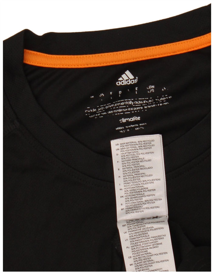 Adidas Mens Climalite Graphic Camiseta Top Grande Negro Poliéster