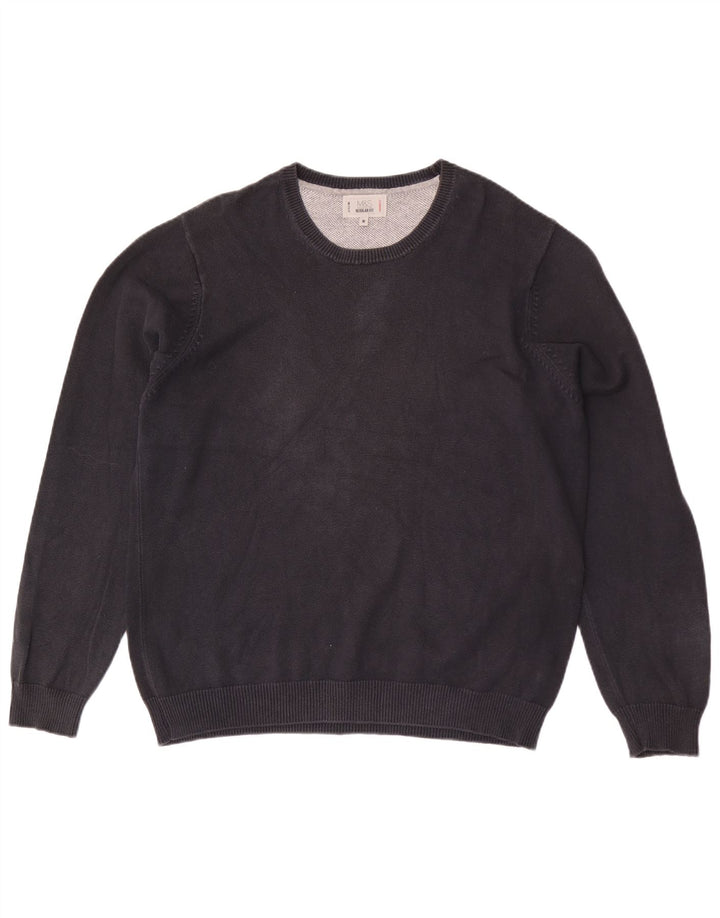Marks & Spencer Suéter tipo jersey con cuello redondo y ajuste regular para hombre Negro mediano