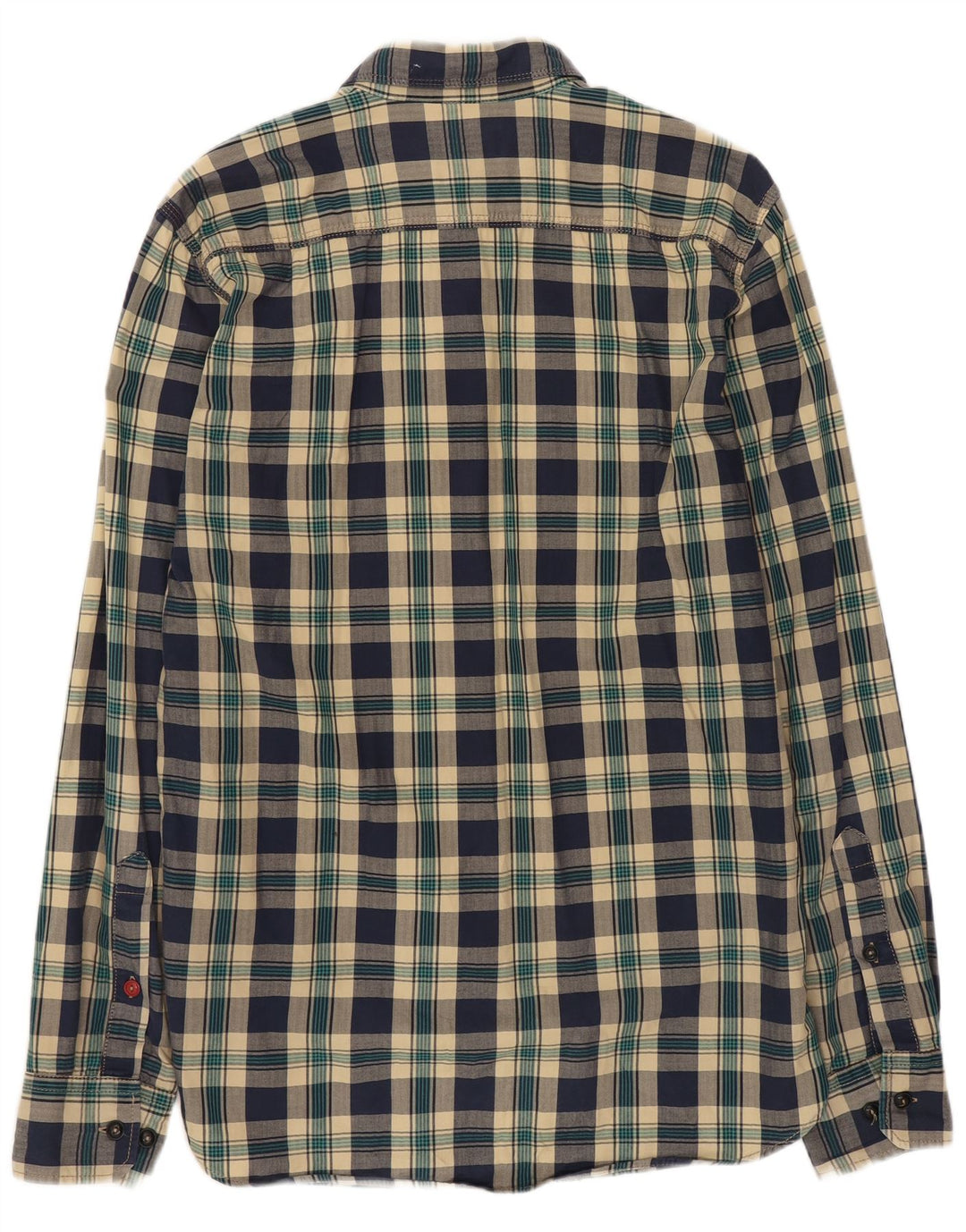 JACK & JONES Hombre Camisa De Franela Medium Azul Marino Cuadros Algodón