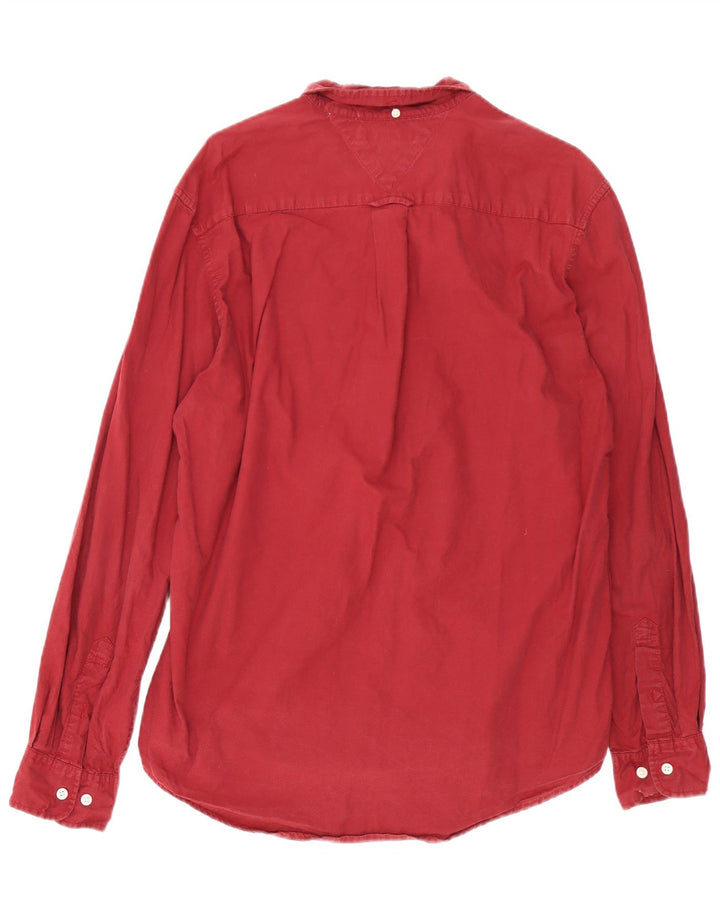 TOMMY HILFIGER Camisa para hombre grande Borgoña Algodón