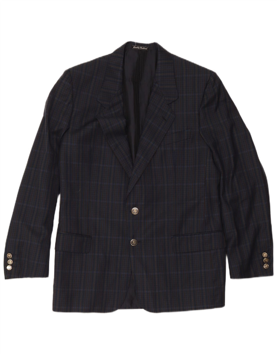 Sidi Chaqueta tipo blazer de 2 botones para hombre UK 38 Medium Navy Blue Check