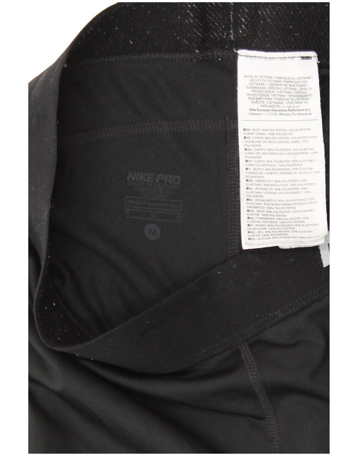 Nike Dri Fit Graphic Capri Leggings para mujer UK 12 Mediano Negro Poliéster