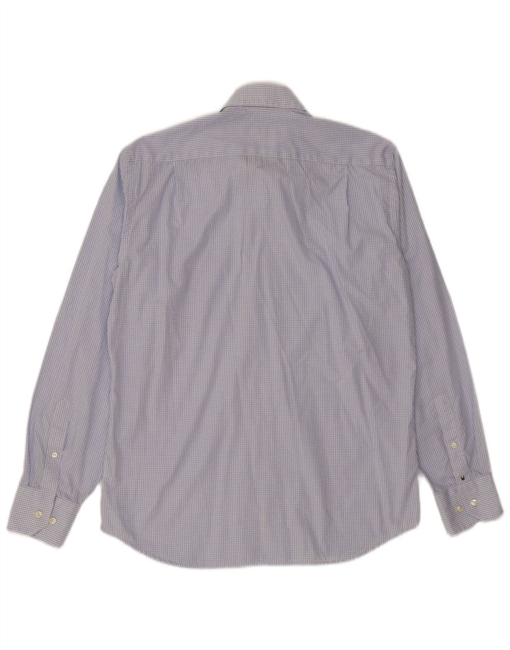 Camisa Tommy Hilfiger para hombre talla 38 15 algodón a cuadros azul mediano