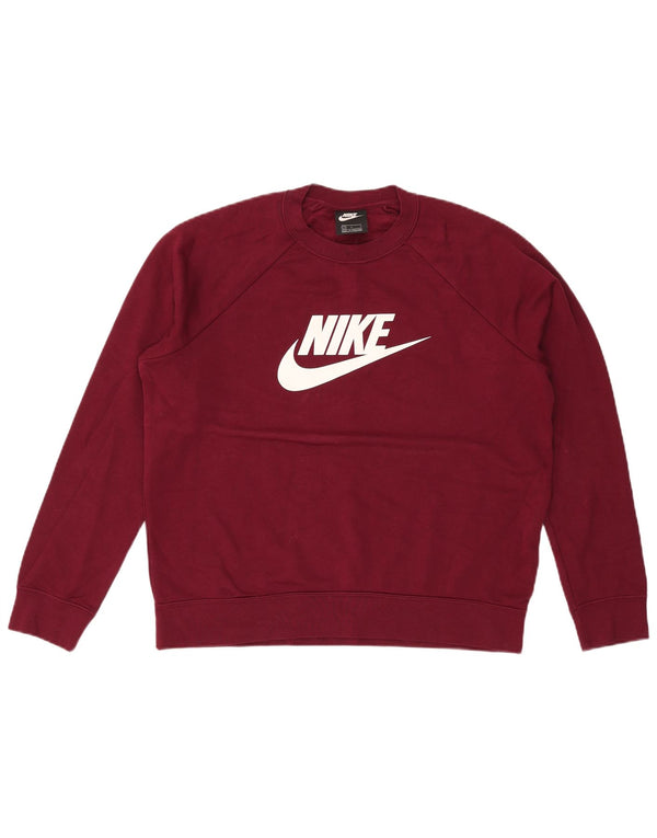 Nike - Sudadera gráfica para mujer, talla 40, talla grande, algodón burdeos