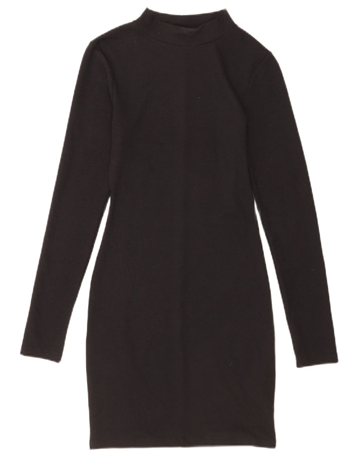 Zara Vestido tubo de manga larga para mujer UK 8 Small Poliéster negro