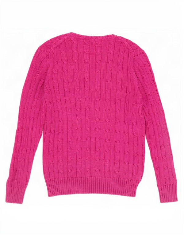 Polo Ralph Lauren Jersey de cuello redondo para mujer UK 12 Algodón rosa medio