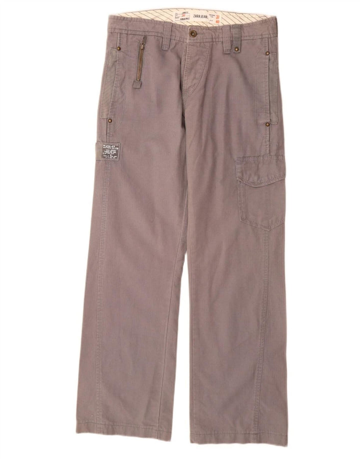 Zara Hombre Pantalones Cargo Rectos EU 40 Medium W31 L31 Gris