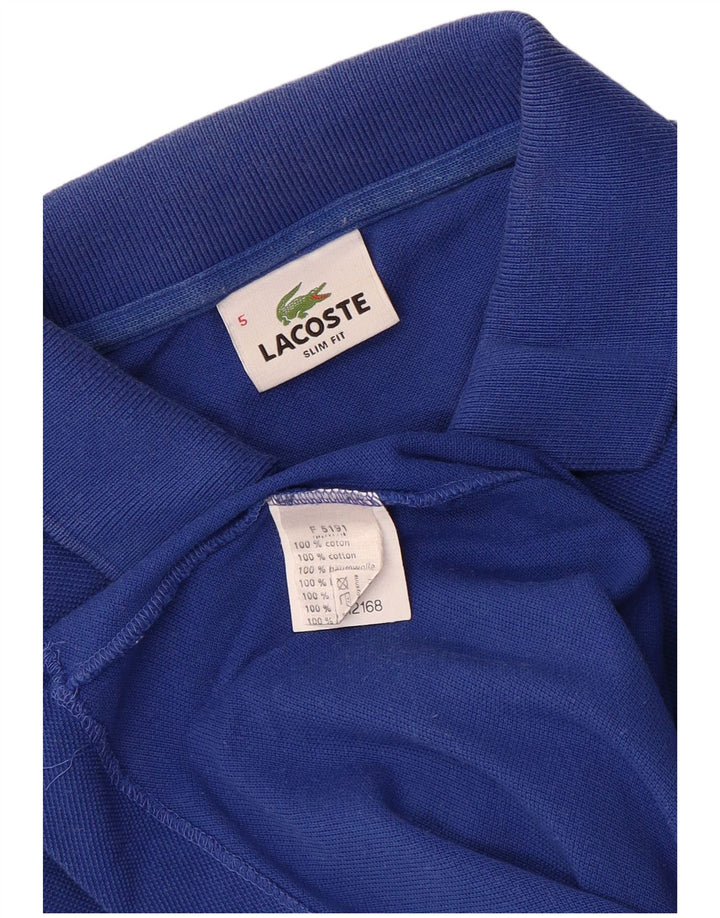 LACOSTE Polo ajustado para hombre talla 5 grande algodón azul
