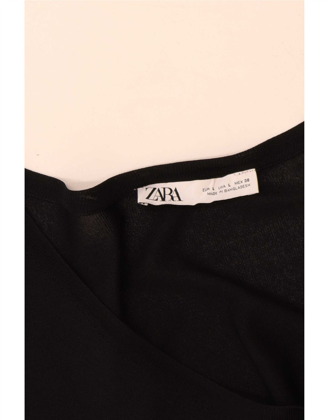 Zara Mujer Camiseta Extragrande Top UK 46 Large Negro