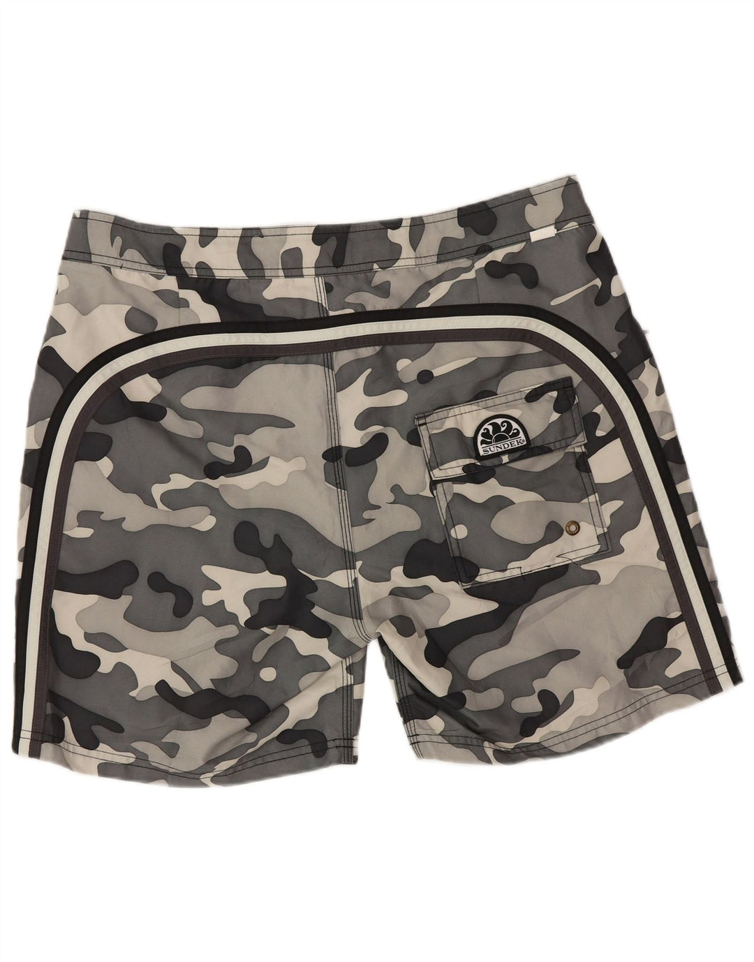 Sundek Bañador regular para hombre, talla grande, poliéster de camuflaje gris