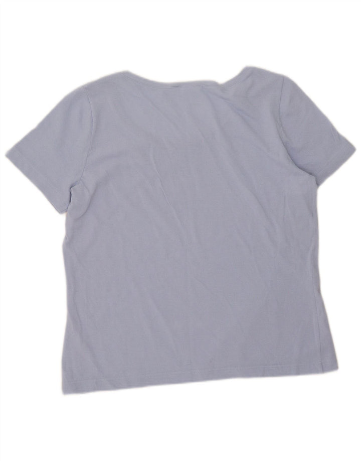 Camiseta Lacoste Mujer Top Talla 44 Grande Algodón Azul