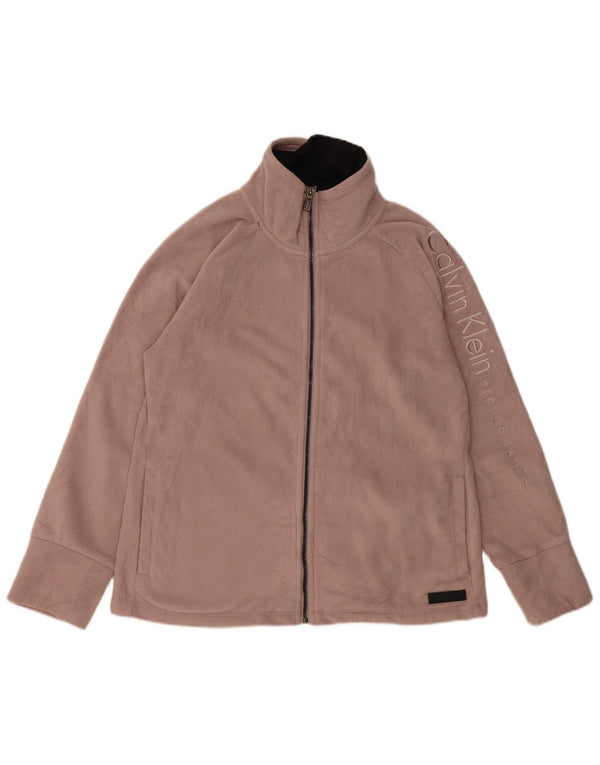 CALVIN KLEIN Chaqueta polar gráfica para mujer UK 46 Poliéster rosa grande