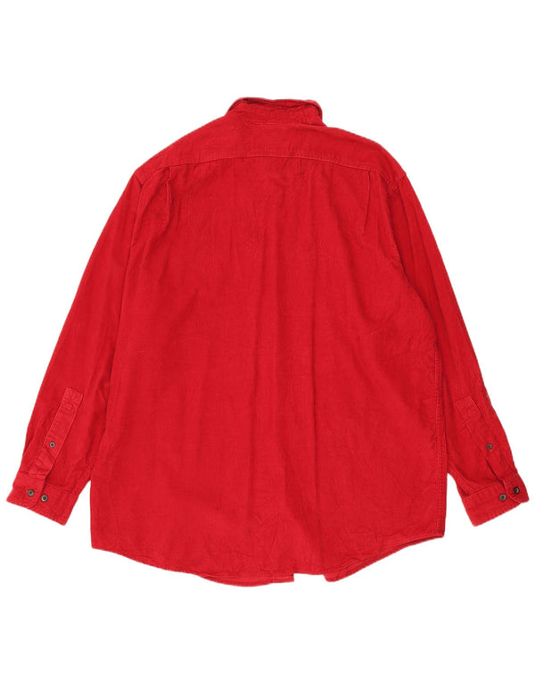 L.L.Bean Camisa de pana de ajuste tradicional para hombre, tamaño grande, algodón rojo