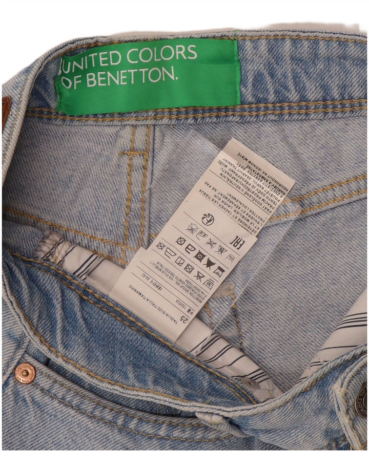 BENETTON Shorts Vaqueros Mujer W25 XS Algodón Azul
