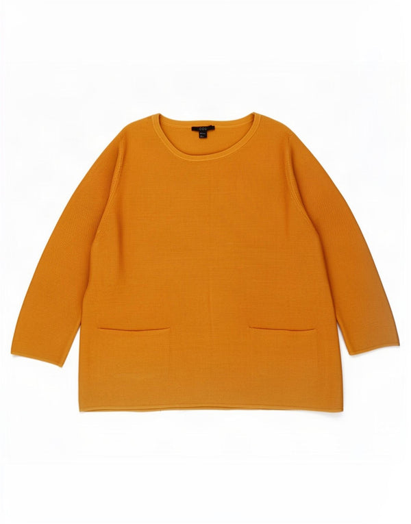 Cos - Jersey para mujer con manga 3/4 y cuello barco, talla 40, color marrón medio