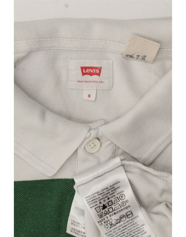 LEVI'S Polo para hombre de algodón color block blanco pequeño