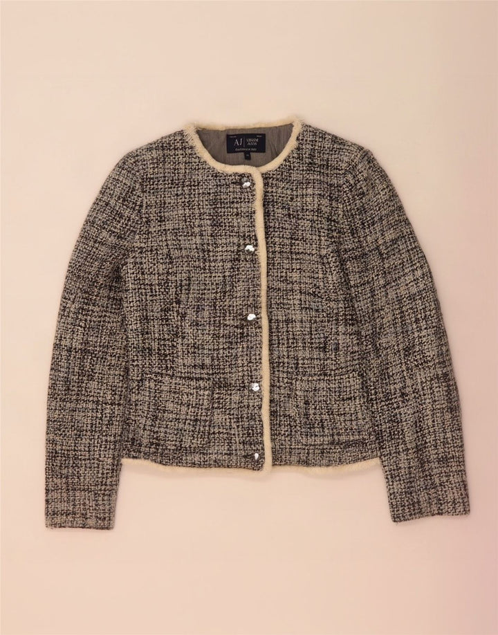 Armani Jeans Chaqueta Blazer de 5 Botones para Mujer US 10 Grande Azul Moteado Acrílico