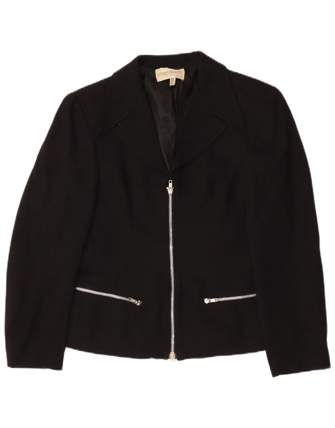 Sport Staff Chaqueta tipo blazer con cremallera completa para mujer IT 44 Medium Black