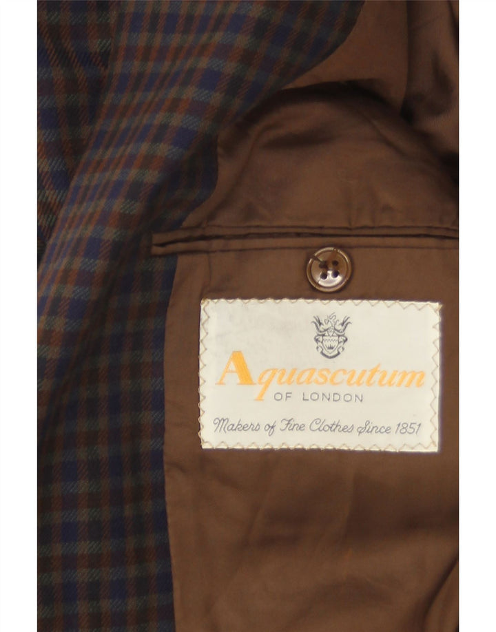 Aquascutum Chaqueta tipo blazer de 2 botones para hombre UK 38 Medium Multicolor Gingham