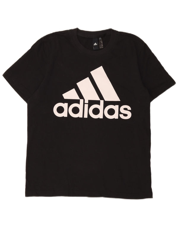 Adidas - Camiseta gráfica para hombre, talla grande, algodón negro
