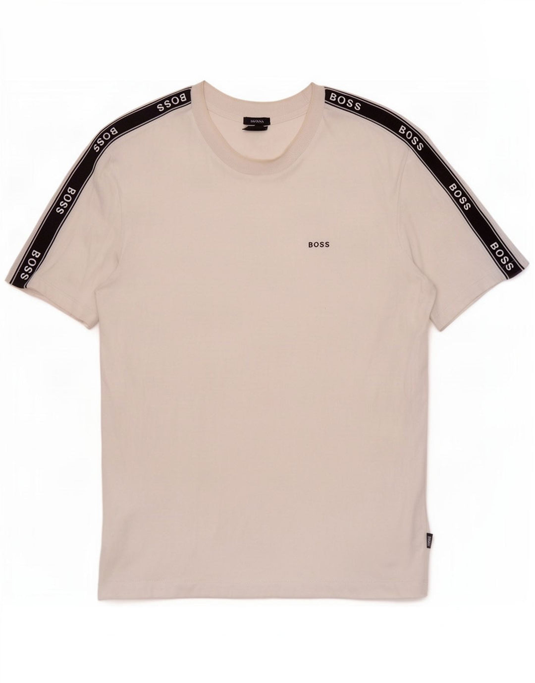 Hugo Boss Hombre: Camiseta con gráfico y parte superior mediana de algodón con bloques de color blanco