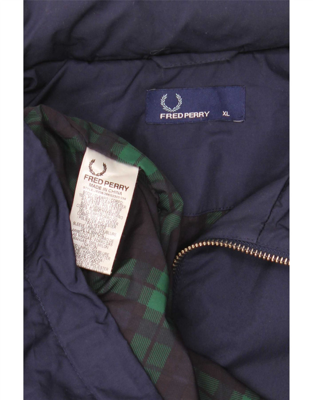 Fred Perry Chaqueta impermeable para hombre UK 42 XL Poliéster azul marino