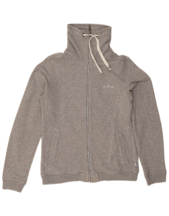 Adidas - Chaqueta de chándal gráfica para mujer, talla 40, color gris medio moteado