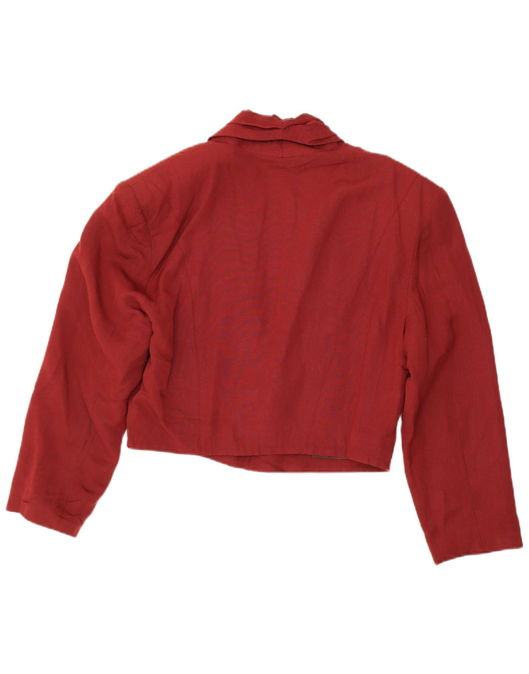 Vintage mujer oversize crop 3 botón Blazer chaqueta Reino Unido 14 granate medio
