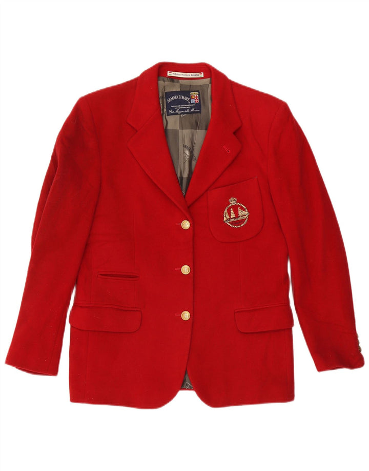 Armata Di Mare Chaqueta Blazer De 3 Botones Para Mujer IT 42 Lana Roja Mediana