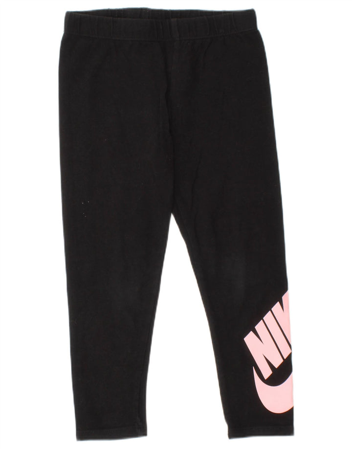 Nike Leggings gráficos para niñas de 4 a 5 años, talla pequeña, negro