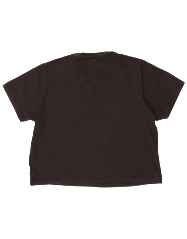 Tommy Hilfiger Camiseta corta para mujer UK 46 Grande Algodón negro
